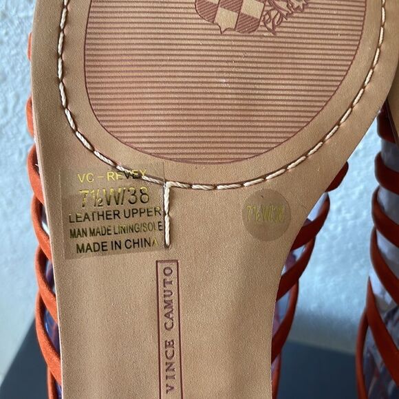 NIB Vince Camuto Revey Leather Suede Sandals Size 7.5W - Picture 7 of 9